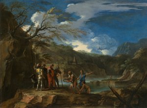 Polikrates i Rybak, ok. 1930 r. 1664. autorstwa Salvator Rosa