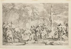 Ukrzyżowanie Polikratesa autorstwa Salvator Rosa