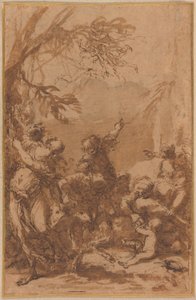 Pielęgnowanie Jowisza autorstwa Salvator Rosa