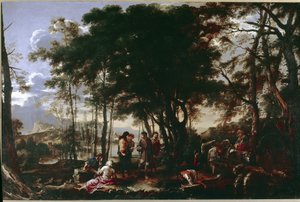 Filozofowie Wood. Obraz Salvatora Rosa autorstwa Salvator Rosa