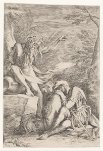 Tiberinus ukazuje się Eneaszowi autorstwa Salvator Rosa