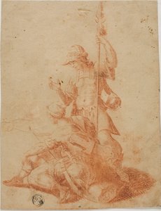 Dwóch wojowników płci męskiej autorstwa Salvator Rosa
