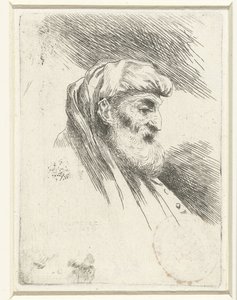 Głowa starca z brodą Małe studium głów z orientalnym nakryciem głowy (tytuł serii) autorstwa Salvatore Castiglione (signed by artist)