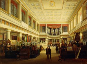 Pierwsza wystawa przemysłowa w Neapolu w Sala Tarsia w 1854 roku, Salvatore Fergola autorstwa Salvatore Fergola
