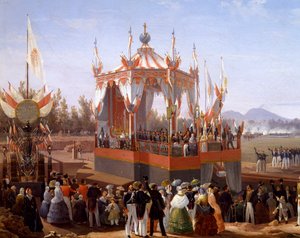 Franciszek I i Maria Isabella na oficjalnej ceremonii w Arsenale Neapolitańskim, Salvatore Fergola (1799-1874), Szczegóły, Włochy autorstwa Salvatore Fergola
