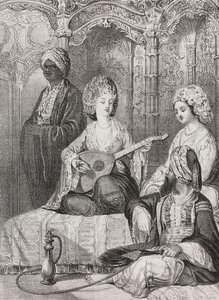 Harem na Wschodzie, litografia Salvatore Puglia z Poliorama Pittoresco, nr 2, 19 sierpnia autorstwa Salvatore Puglia