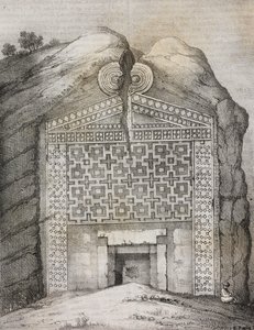 Grób Midasa, Midas Sehri, Turcja, litografia Salvatore Puglia z Poliorama Pittoresco, nr 41, 18 maja