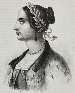 Portret Laury Bassi Veratti (1711-1778), włoskiego fizyka i naukowca, litografia Salvatore Puglia z Poliorama Pittoresco, nr 4, 4 września autorstwa Salvatore Puglia