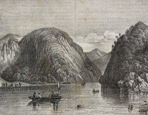 Przejście Rogersa w Lake George, Stany Zjednoczone Ameryki, litografia Salvatore Puglia z Poliorama Pittoresco, nr 33, 25 marca autorstwa Salvatore Puglia