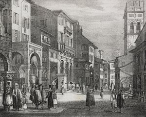 Royal Road, Korfu, Grecja, litografia Salvatore Puglia z Poliorama Pittoresco, n 23, 11 stycznia autorstwa Salvatore Puglia