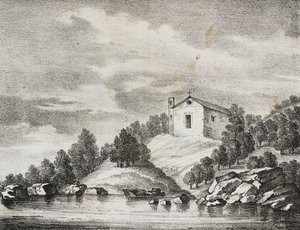 Sanktuarium Peschici, Apulia, Włochy, litografia Salvatore Puglia z Poliorama Pittoresco, nr 51, 27 lipca autorstwa Salvatore Puglia