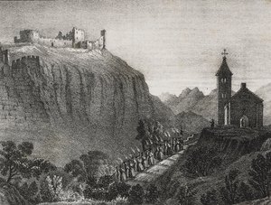 Wycieczka do Cappelluccia, scena Latarni Magicznej, zbiór opowiadań i obrazów, litografia Salvatore Puglia z Poliorama Pittoresco, nr 41, 17 maja autorstwa Salvatore Puglia