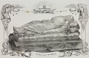 Zasłonięty Chrystus Giuseppe Sanmartino (około 1720-1793), Cappella Sansevero, Neapol, Kampania, Włochy, litografia Salvatore Puglia z Poliorama Pittoresco, n 33, 26 marca