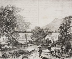 Widok na dolinę Hongkongu, Chiny, litografia Salvatore Puglia z Poliorama Pittoresco, nr 14, 9 listopada autorstwa Salvatore Puglia