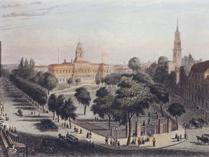Widok Nowego Jorku, Stany Zjednoczone Ameryki, XIX-wieczny druk autorstwa Salvatore Puglia