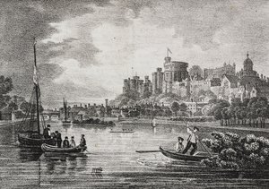 Vista do Castelo de Windsor, Inglaterra, Reino Unido, litografia de Salvatore Puglia de Poliorama Pittoresco, n 32, 15 de março polonês autorstwa Salvatore Puglia