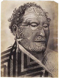 Tamati Waka Nene, ok.1880 (druk albumowy) autorstwa Sam Stuart