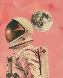 Astronauta – zachód słońca na Księżycu autorstwa Samantha Hearn