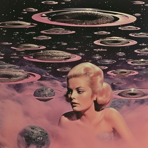 Surrealistyczny różowy kosmiczny sen
