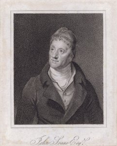 Sir John Soane, angielski architekt i kolekcjoner (grafika) autorstwa Samuel (after) Drummond