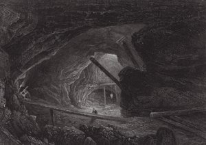 Australia: Kopalnie miedzi Burra Burra (rycina) autorstwa Samuel (after) Prout