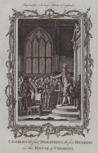 Karol I Żądanie pięciu członków Izby Gmin (grafika) autorstwa Samuel (after) Wale