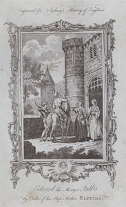 Edward Męczennik dźgnięty nożem przez zakon swojej przyrodniej matki Elfridy (rycina) autorstwa Samuel (after) Wale