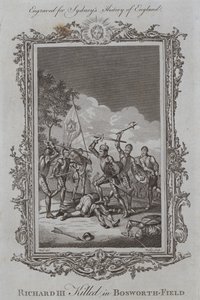 Ryszard III zabity w Bosworth-Field (grawerowanie) autorstwa Samuel (after) Wale