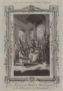 Zbroja biskupa Beauvais podarowana papieżowi z rozkazu Ryszarda I (rycina)