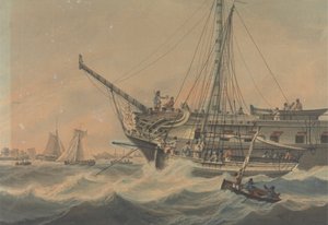 Man-of-War i Żegluga u wybrzeży autorstwa Samuel Atkins