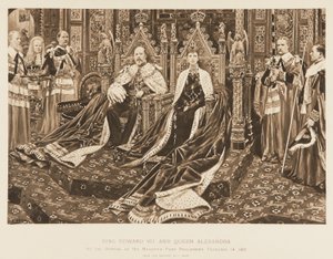 Król Edward VII i królowa Aleksandra w Parlamencie