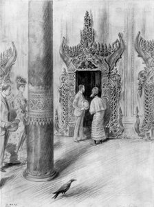 Książę i księżna Walii w pałacu króla Theebawsa, Mandalay, Birma, 1906