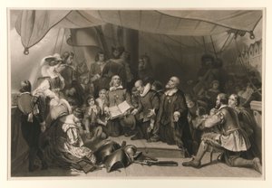 Zaokrętowanie pielgrzymów autorstwa Samuel Bellin