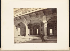 Agra; Fort, wnętrze Zenana, pokazujące mozaikę autorstwa Samuel Bourne