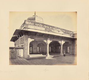 Agra; fort, wnętrze zenany ukazujące mozaiki, inny widok autorstwa Samuel Bourne