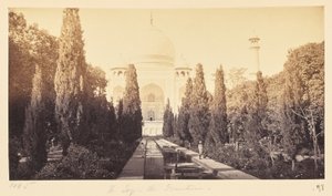 Agra; Tadź widziany od fontanny autorstwa Samuel Bourne