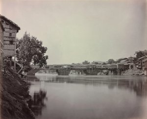 Most sklepów, Srinagar, Kaszmir autorstwa Samuel Bourne