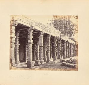 Delhi; Kolumnada hinduskich filarów przy Kutub Minar, strona wschodnia autorstwa Samuel Bourne