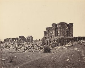 Ruiny Martandu od południowego wschodu 1870. autorstwa Samuel Bourne
