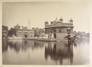 Złota Świątynia, Umritsar.  Fotograf: Bourne, Samuel Złota Świątynia, Umritsar.  Fotograf: Bourne, Samuel  Album fotografii Indii, głównie autorstwa Samuela Bourne  1864 autorstwa Samuel Bourne