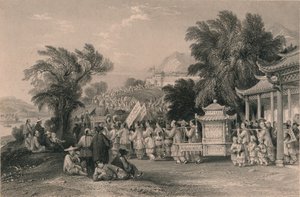 Procesja małżeńska nad Blue-Cloud Creek, Chin-keang-foo, c1843-1858.