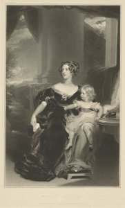 Portret Harriet, hrabiny Gower i jej córki autorstwa Samuel Cousins