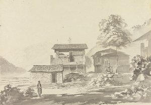 W wiosce niedaleko Tassisudon [Tashicho Dzong] autorstwa Samuel Davis