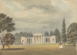 Kościół parafialny, widok z przodu i częściowo z prawej strony, Ayot St. Lawrence, Hertfordshire autorstwa Samuel Davis