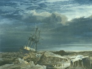 H.M.S. Investigator in the Pack, 8 października 1850 r., rycina E. Walker, opublikowana w 1854 r.