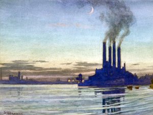 „Elektrownia Drogowa Partii - Wieczór”, XX wiek. autorstwa Samuel Harry Hancock