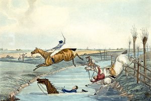 Second Mile, z Steeplechasing, grawerowane przez Charlesa Hunta (1929-1900) (kolor lito) autorstwa Samuel Henry (after) Alken