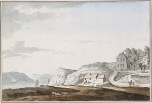 Aust Passage, Gloucestershire (akwarela i akwarela na papierze) autorstwa Samuel Hieronymous Grimm