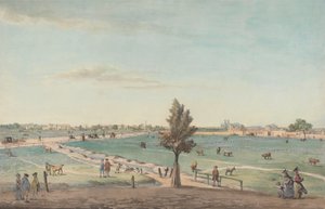 Kennington Common, 1776 (wc z piórem, tuszem, kolorem nadwozia i grafitem na papierze) autorstwa Samuel Hieronymous Grimm