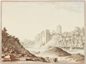 Zamek Pembroke (wc na papierze czerpanym) autorstwa Samuel Hieronymous Grimm